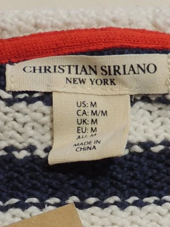 Christian Siriano Knit Sweater NEW Woman Medium Stripes Heart Long Sleeve - Picture 5 of 5